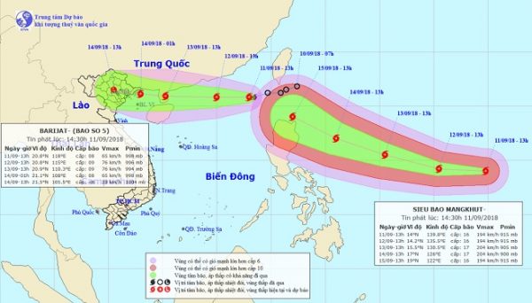 Siêu bão MANGKHUT mạnh cấp 16 đang hướng vào Biển Đông