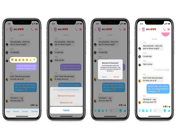 Facebook triển khai tính năng hủy tin nhắn đã gửi trên Messenger