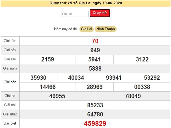 Quay thử xổ số Gia Lai ngày 19 tháng 6 năm 2020